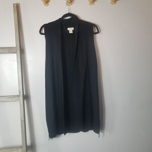 ST TROPEZ WEST WOMEN'S BLACK CARDIGAN VEST SIZE SMALL